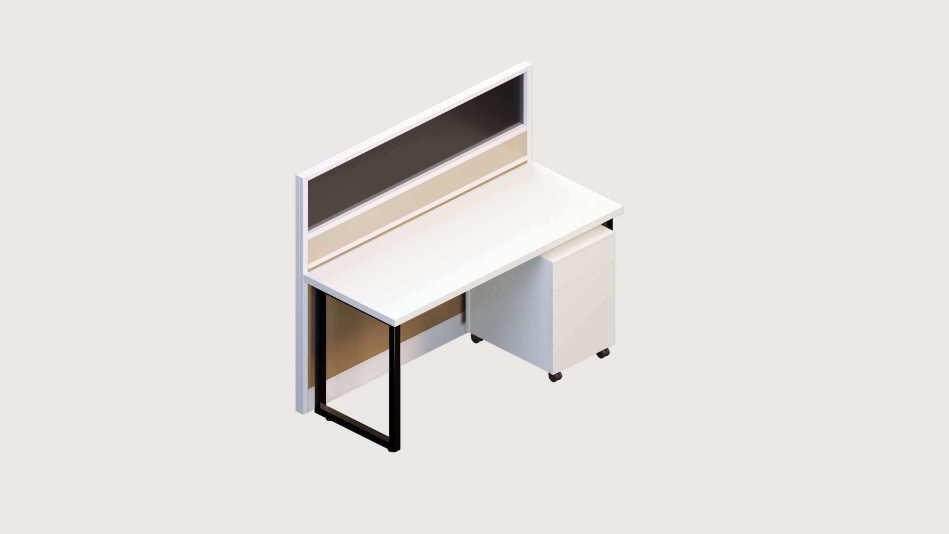 <h3><strong>Single Linear Workstation with Full Screen</strong></h3>